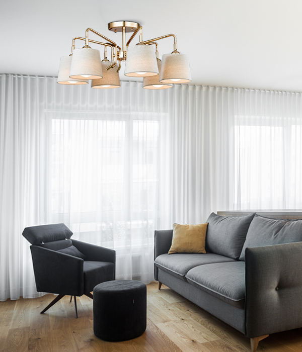 뷰민라 6등 (네이비/아이보리) 거실전등